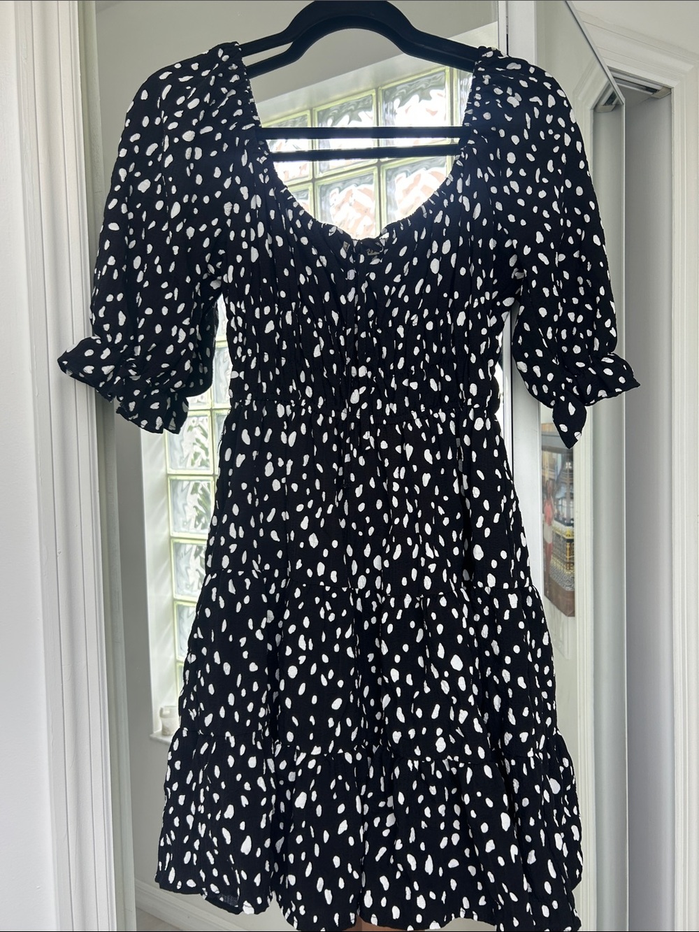Liberty Love Black and White Dalmatian Print Midi Dress